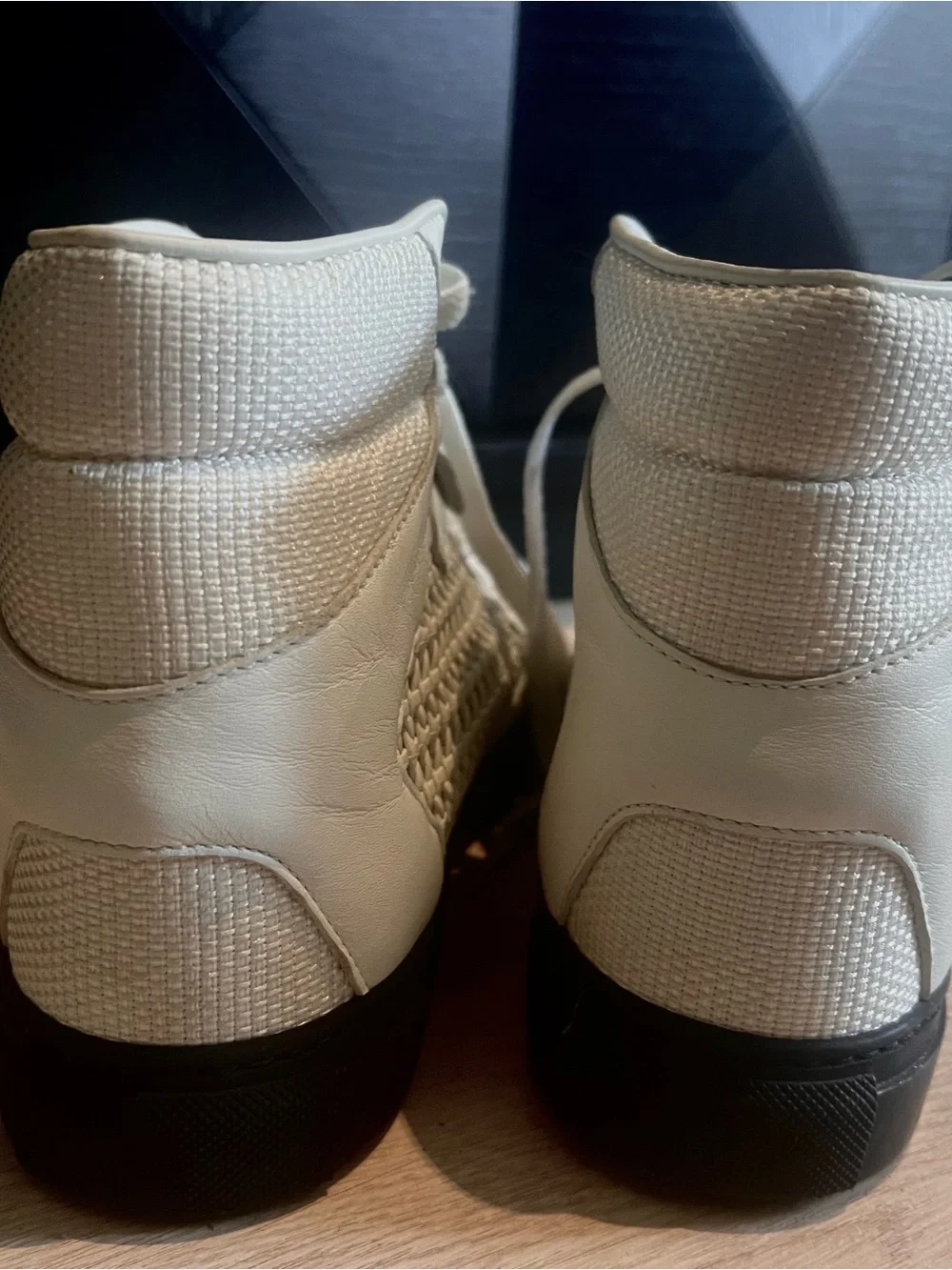 Balenciaga Women’s Woven High-Top Sneakers - Stylish Lace-Up Comfort- like new.